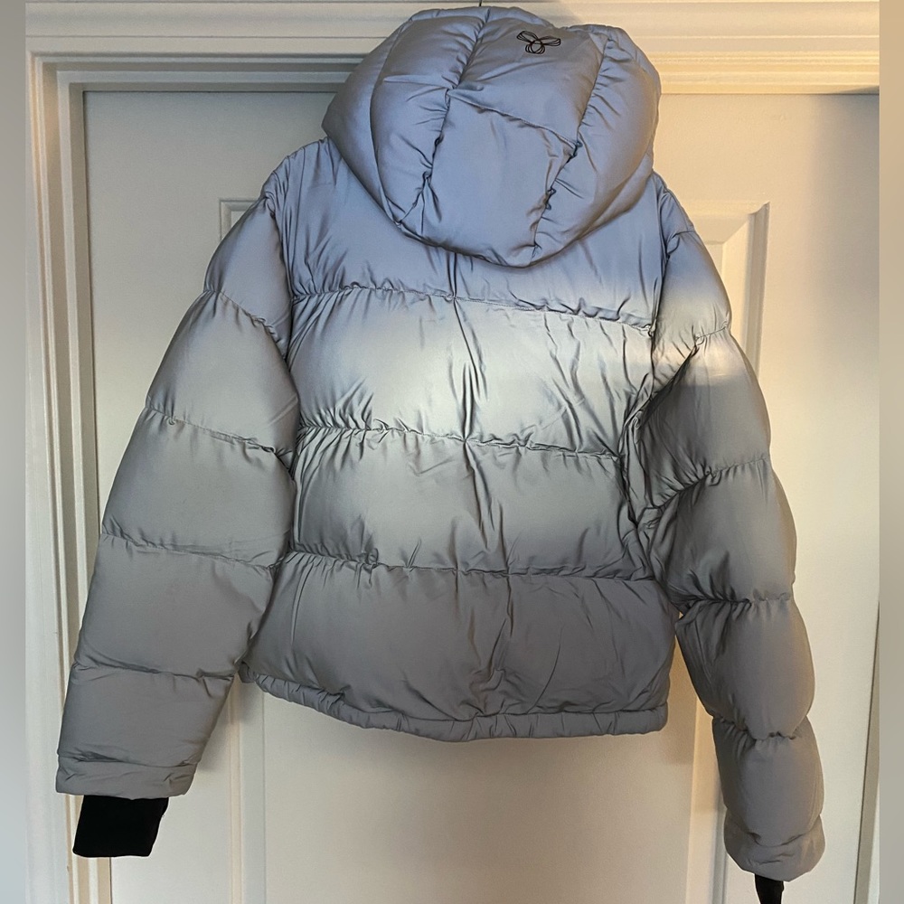 The Aritzia Super Puff Shorty in the Reflective Silver Color - Picture 3 of 5